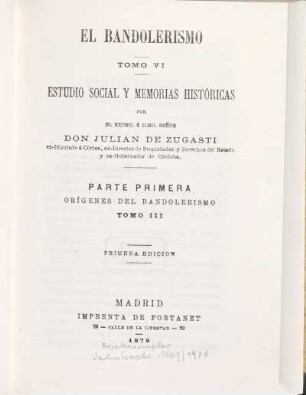 El Bandolerismo : Estudio social y memorias históricas, 6