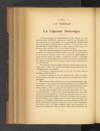Au Soudan. La Légende historique.