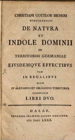 De natura et indole dominii in Territoriis Germaniae