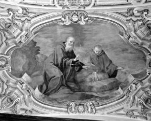 Der heilige Benedikt von Nursia segnet eine Quelle