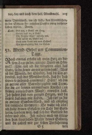 52. Abend-Gebet am Communion-Tage.