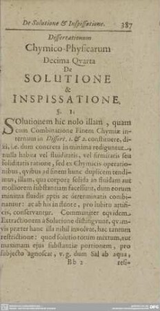 XIV. De SOLUTIONE & INSPISSATIONE.