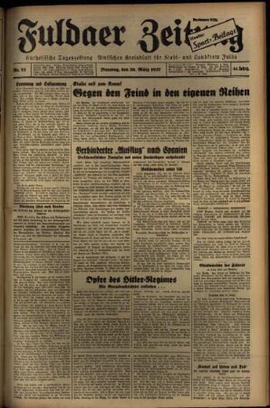 Ausgabe vom Dienstag, den 30. März 1937.