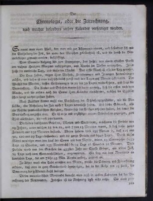Die Chronologie, oder die Zeitrechnung, nach welcher besonders unsere Kalender verfertigt werden.