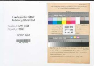 Entnazifizierung Carl Cranz , geb. 01.11.1896 (Oberstleutnant)
