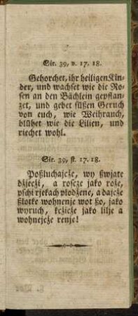 Sir. 39, v. 17.18. - Sir. 39, st. 17.18.