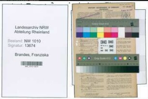 Entnazifizierung Franziska Brandes , geb. 04.12.1905 (Staedt.Angestellte)