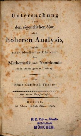 Untersuchung der höheren Analysis