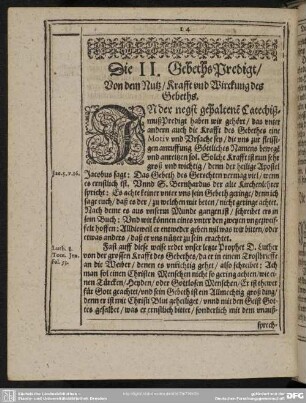 Die II. Gebeths-Predigt, Von dem Nutz, Krafft und Wirckung des Gebeths