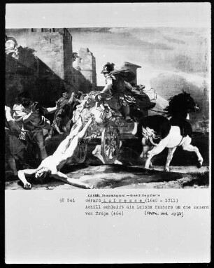 Achilles schleift den Leichnam Hektors um die Mauern von Troja