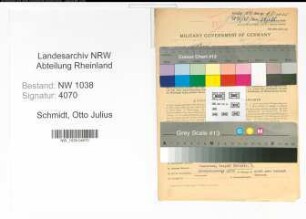 Entnazifizierung Otto Julius Schmidt , geb. 27.04.1903 (Referent)