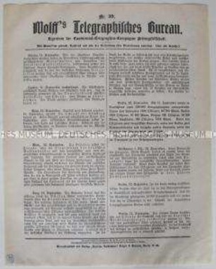 Nachrichtenblatt zum Kriegsgeschehen im 1. Weltkrieg