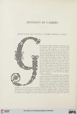 8: Arnolfo di Cambio : (Opere ignote del maestro a Viterbo, Perugia e Roma)