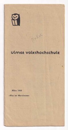 Ulmer Volkshochschule, März 1949