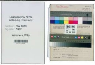 Entnazifizierung Willy Wimmers , geb. 31.03.1913 (Kaufmaennischer Angestellter)