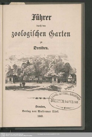 Führer durch den Zoologischen Garten zu Dresden