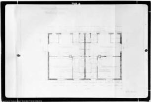 Rössen, Kolonie, Lageplan, Grundrißzeichnung eines Hauses, Arbeiterhäuser