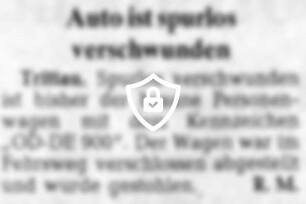 Auto ist spurlos verschwunden