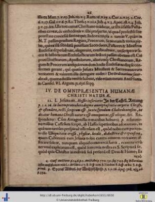 IV. De Omnipraesentia Humanae Christi Naturae.