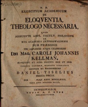 Exercitium acad. de eloquentia, theologo necessaria