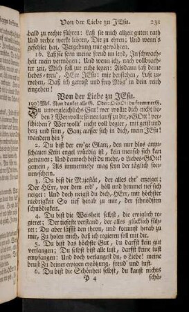 231-238, Von der Liebe zu Jesu (190-195)