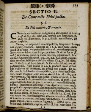 Sectio II. De Contrariis Fidei pactæ.