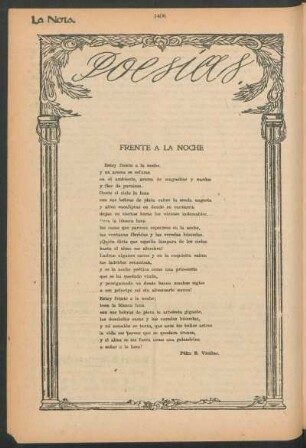 Poesías : Frente a la noche