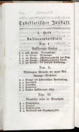 Tabellarischer Innhalt.