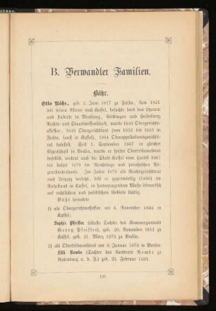 B. Verwandter Familien