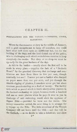 Chapter II: preparations for the voyage – Donkeys, cooks, marketing