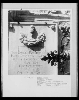 Grabstein des Priesters Johann Chrysosthomus Tautscher