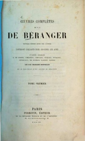 Oeuvres complètes de P. J. de Béranger, 1