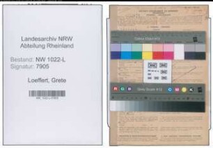 Entnazifizierung Grete Loeffert , geb. 07.06.1910 (Verwaltungsangestellte)