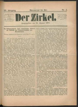 Nr. 2. Ausgegeben am 15. Jänner 1877.