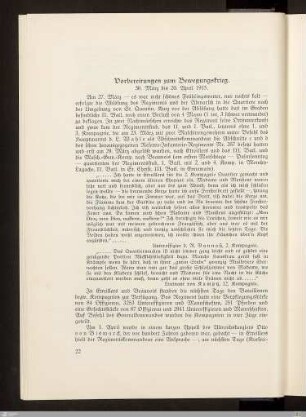 Vorbereitungen zum Bewegungskrieg
