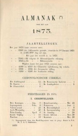 Kalender voor 1873