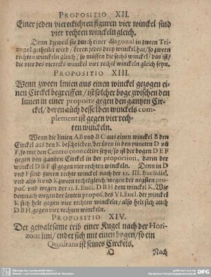 Propositio XII. Einer jeden viereckigen figuren vier winckel sind vier rechten winckeln gleich.