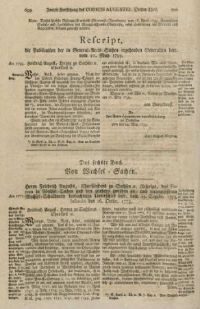 Das sechste Buch. Von Wechsel-Sachen