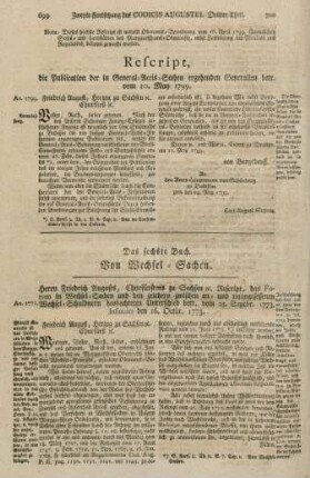 Das sechste Buch. Von Wechsel-Sachen