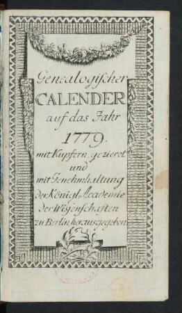 1779: Genealogischer Kalender