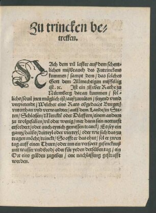 Zu trincken betreffen.