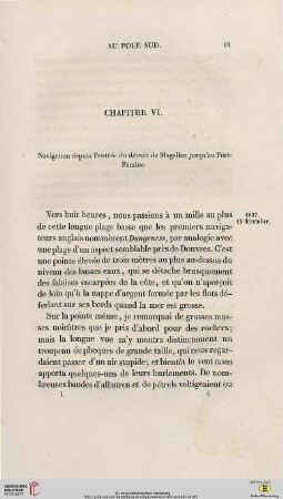 Chapitre VI: Navigations depuis l’entrée du détroit de Magellan jusqu’au Port Famine