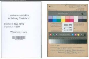 Entnazifizierung Hans Weinhold , geb. 13.07.1905 (Bankbeamter)