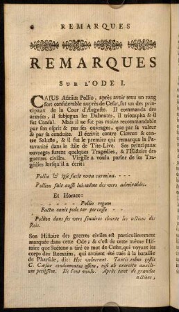 6-28, Remarques sur l'Ode I.