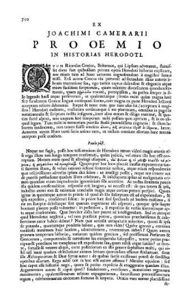Ex Joachimi Camerarii Proœmio In Historias Herodoti.