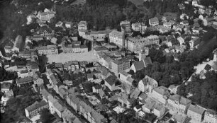 Sebnitz. Markt und Umgebung. Luftbild-Schrägaufnahme
