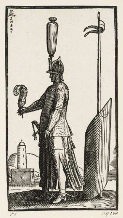"Prahlhans", aus: Melchior Lorch, "Des Weitberühmten Kunstreichen und Wolerfahrnen herrn Melchior Lorichs, Flensburgensis Wolgerissene und geschnittene Figuren zu Ross und Fuss sampt schönen Türkischen Gebäuden und allerhand was in der Türkey ze sehen", Hamburg 1626