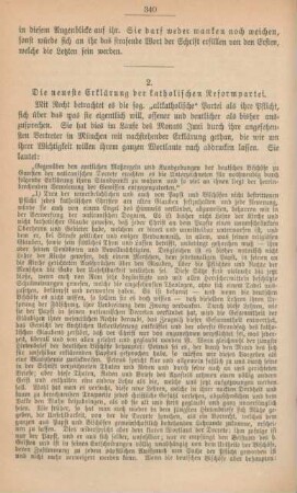 340-345 Die neueste Erklärung der katholischen Reformpartei