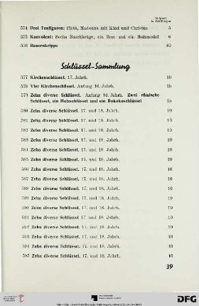 Schlüssel-Sammlung (Nr. 577-600)