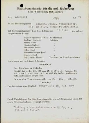 Schädel, Franz